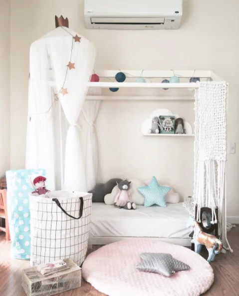 Mosquito Net Hanging Tent Star Decoration Baby Bed Crib Canopy Tulle Curtains for Bedroom Play House Tent for Children Kids Room