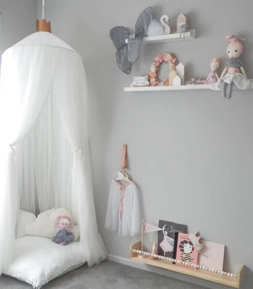 Mosquito Net Hanging Tent Star Decoration Baby Bed Crib Canopy Tulle Curtains for Bedroom Play House Tent for Children Kids Room