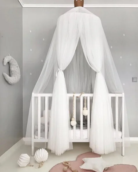 Mosquito Net Hanging Tent Star Decoration Baby Bed Crib Canopy Tulle Curtains for Bedroom Play House Tent for Children Kids Room