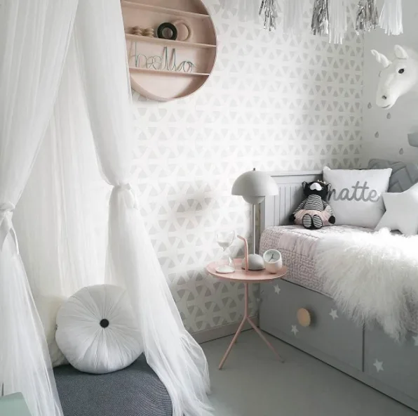 Mosquito Net Hanging Tent Star Decoration Baby Bed Crib Canopy Tulle Curtains for Bedroom Play House Tent for Children Kids Room