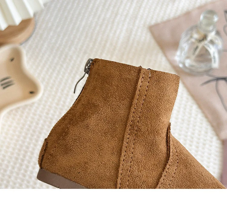 2025Autumn Winter Baby Boys Girls Boots Oxford Suede Children Casual Shoes Outdoor Anti-slip Infant Shoes Plush Kids Ankle Boots