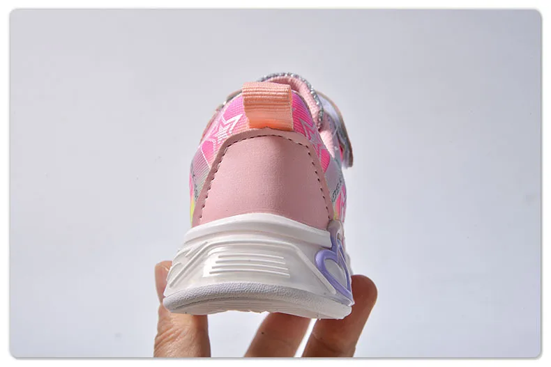 Autumn New Children's Sports Shoes Colorful Star Print Children's LED Light Shoes Soft Sole Girls Causal Sneakers 2-6 Years Old