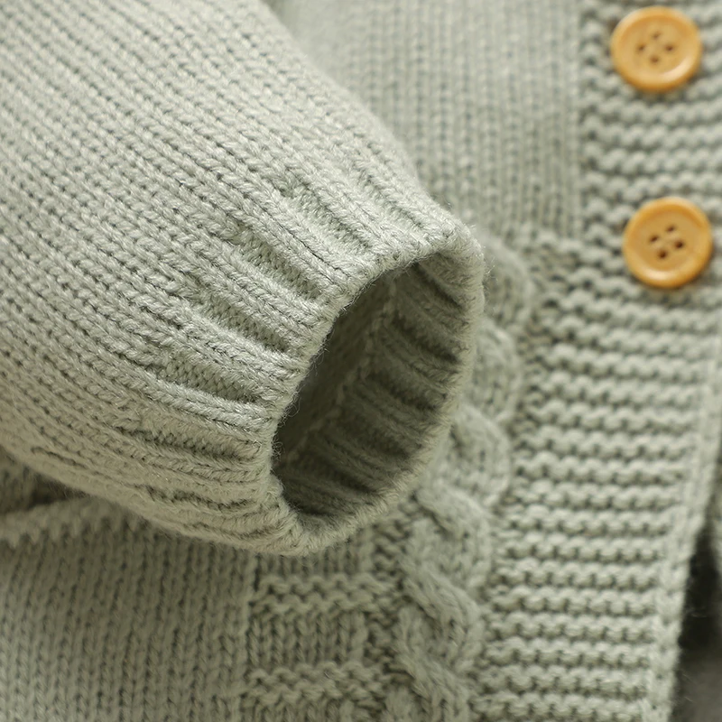 2PCS Baby Clothes Set Winter Long Sleeve Button Up Sweaters Cardigans+Strap Rompers Newborn Infant Outfits 0-18m Toddler Costume