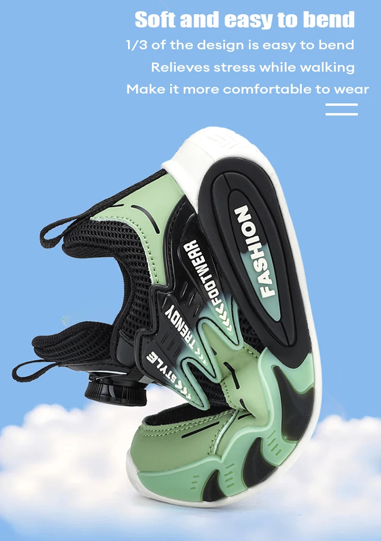 Lightweight Breathable Kids Casual Shoes for 5-16Year Old Boys Sport Running Anti Slip Outdoor Comfortable Flat Walking Sneaker