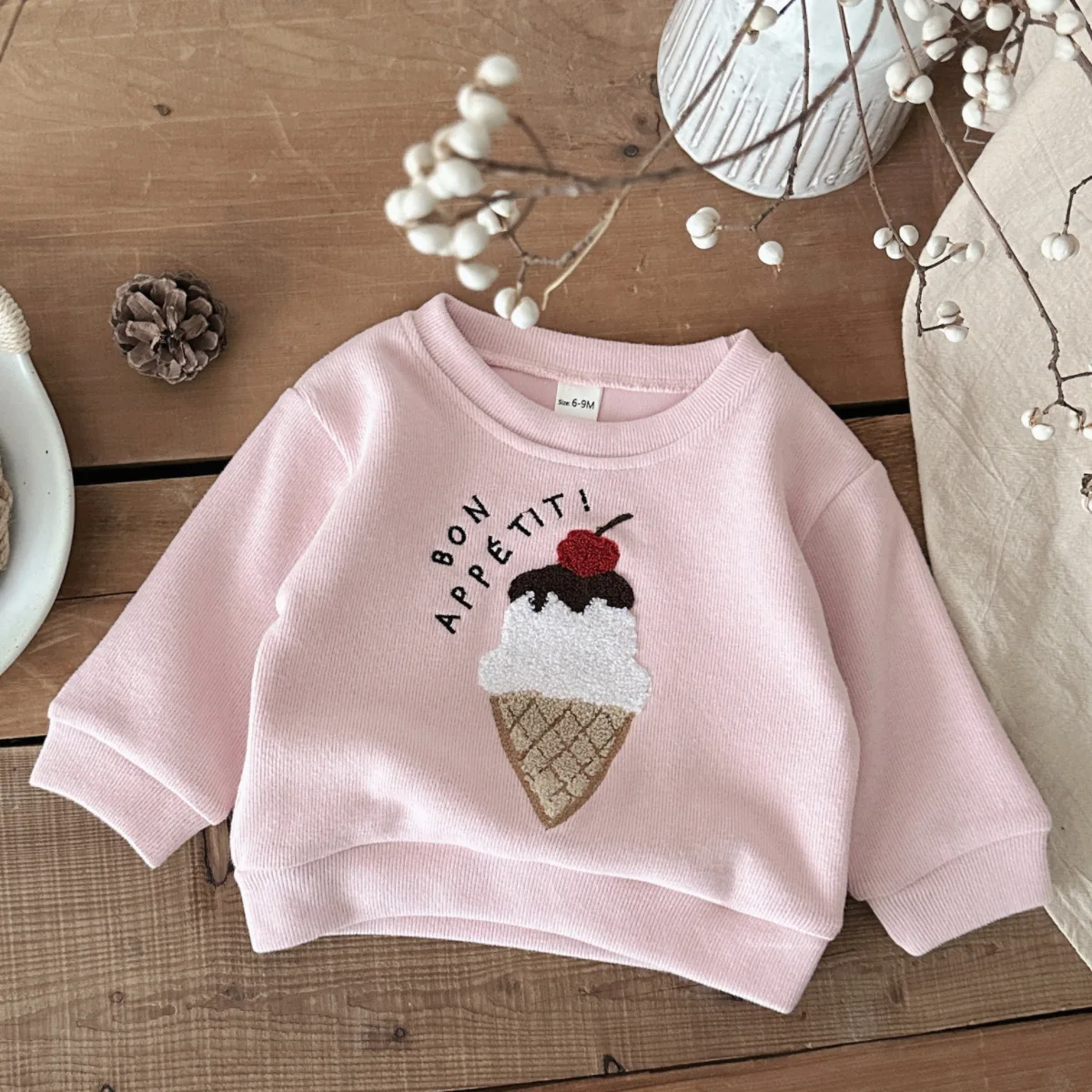 2Pcs Set New Baby Clothes Infantil Newborn Baby Outfits Clothes Ice Cream Patchwork Top+Stripe Trousers Set 0-3Y