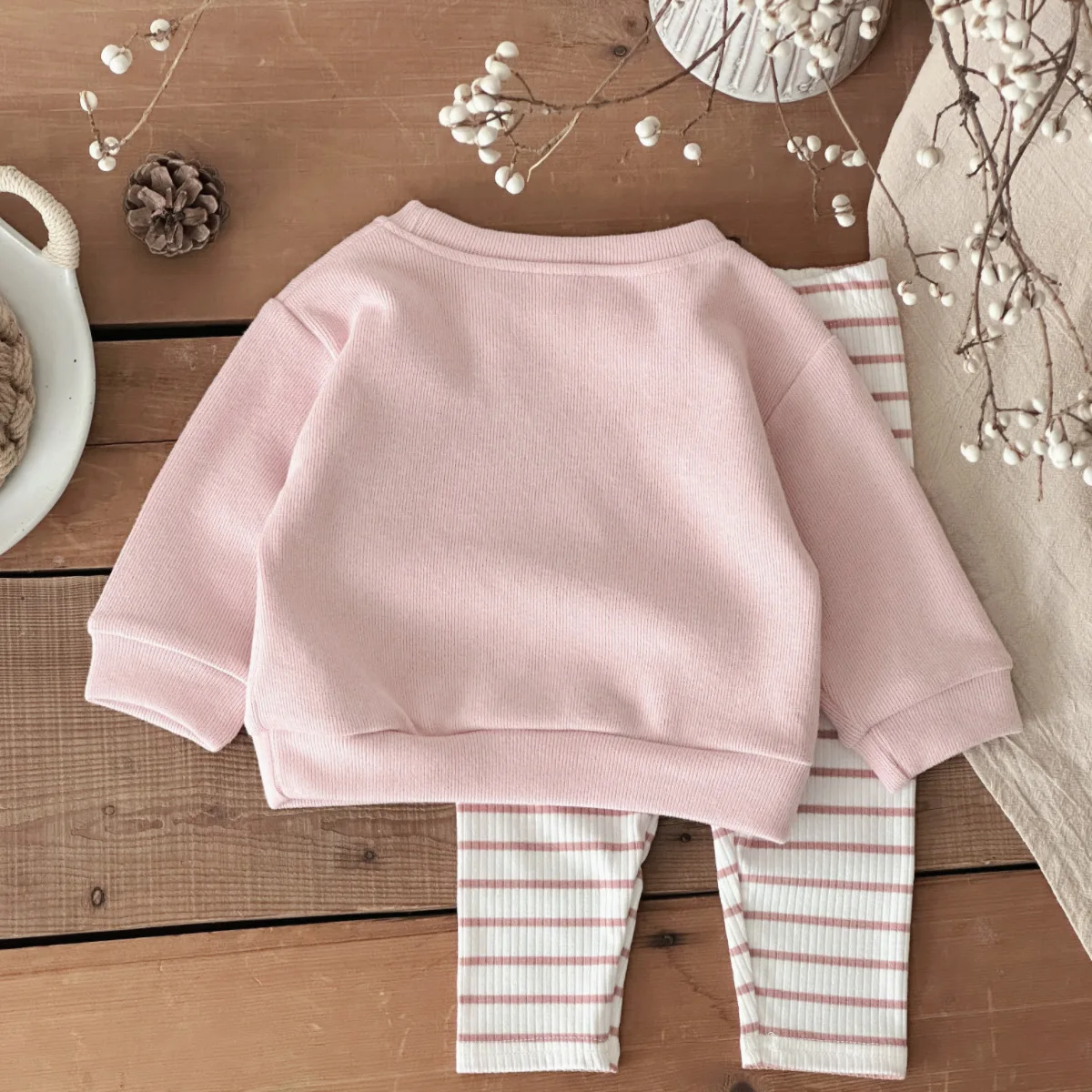 2Pcs Set New Baby Clothes Infantil Newborn Baby Outfits Clothes Ice Cream Patchwork Top+Stripe Trousers Set 0-3Y