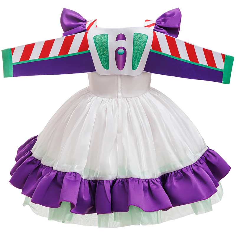 New Girl's Casual Dress Cartoon Anime Girl Same Style Little Flying Sleeve Dress Carnival 3-10 Years Old