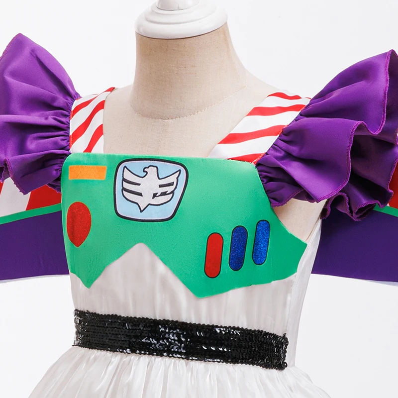 New Girl's Casual Dress Cartoon Anime Girl Same Style Little Flying Sleeve Dress Carnival 3-10 Years Old