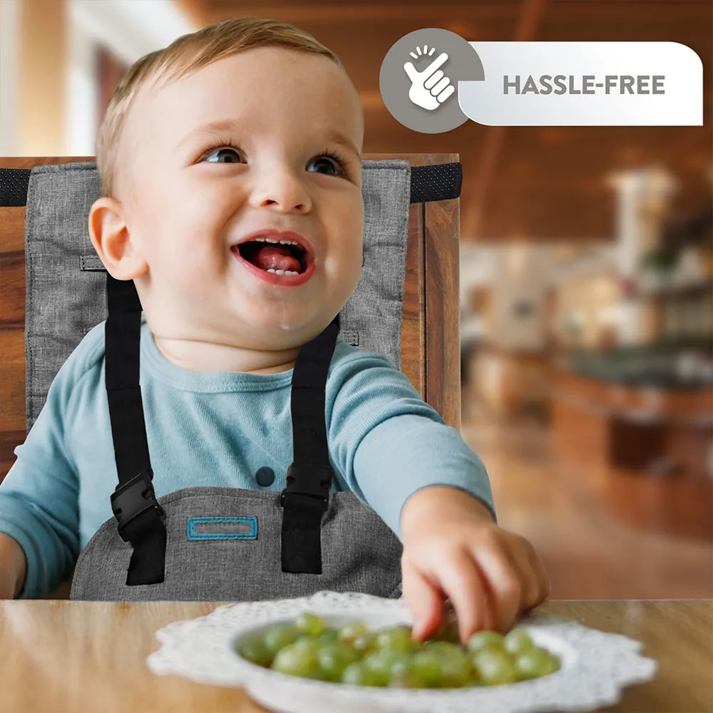 Portable Baby High Chair Safety Seat Harness for Toddler, Baby Travel Essential Easy High Booster Seat Cover for Infant Eating