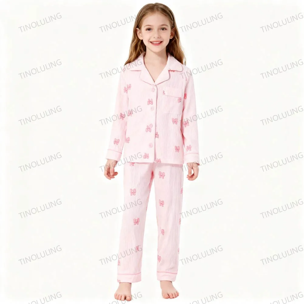 Soft Cotton Pajamas for Girls Cartoon Animal Print Pyjama Sets Children's Pijamas Sleepwear Suit Kid Long Sleeve Loungewear