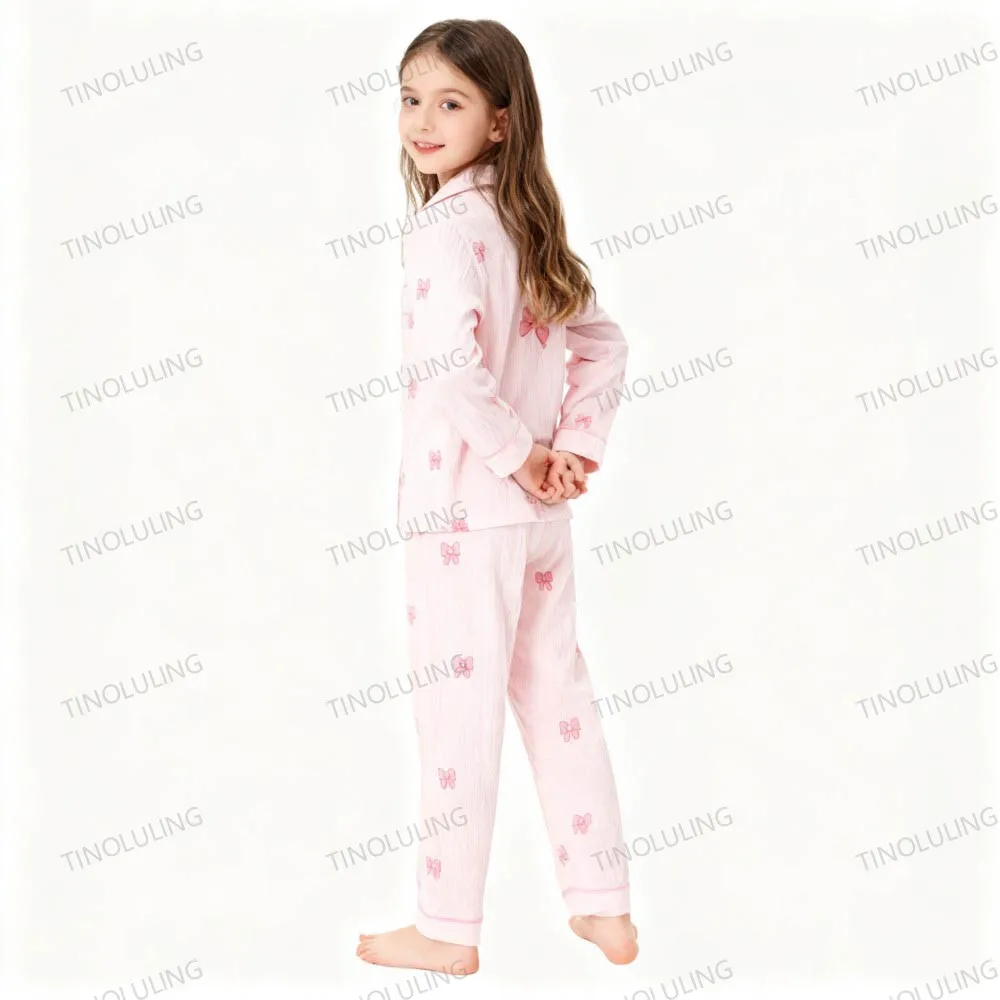 Soft Cotton Pajamas for Girls Cartoon Animal Print Pyjama Sets Children's Pijamas Sleepwear Suit Kid Long Sleeve Loungewear