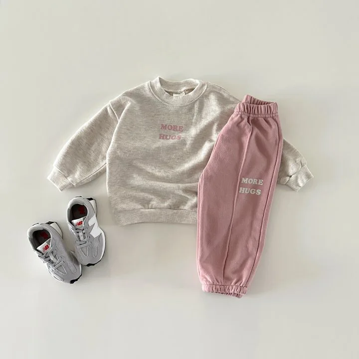 Toddler Outfits Baby Boy Tracksuit Cute Letter Print Sweatshirt And Pants 2pcs Sport Suit Autumn New Kids Girls Clothes Set