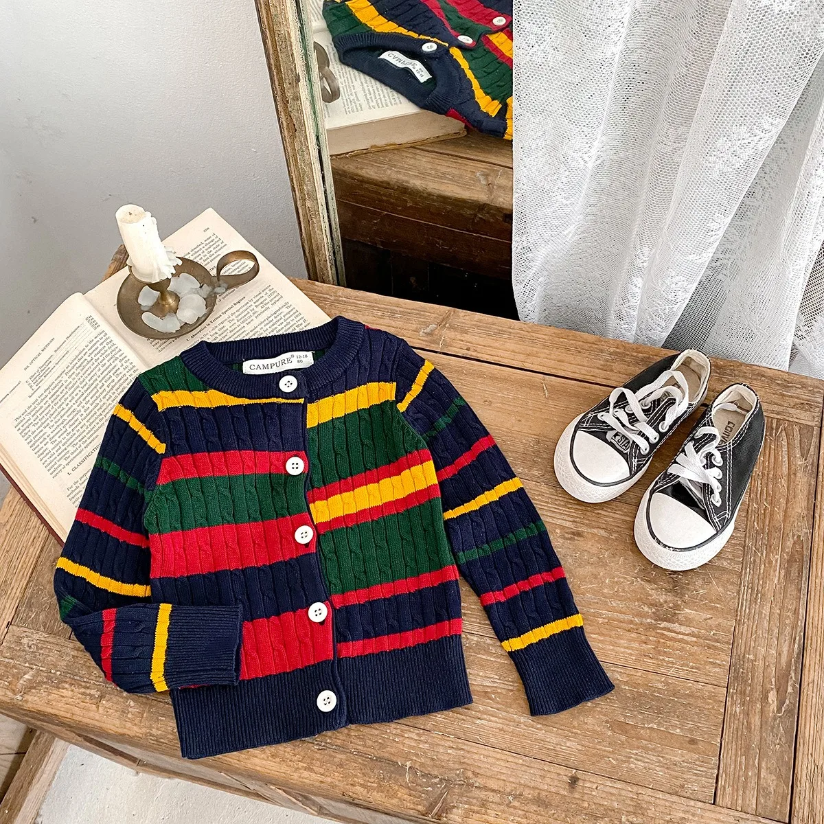 Ircomll Autumn Baby Girls Boys Sweaters Toddler Knitted Cardigan Kids Pure Cotton Knitting Tops Sweater Cardigan Jacket 1-6Y