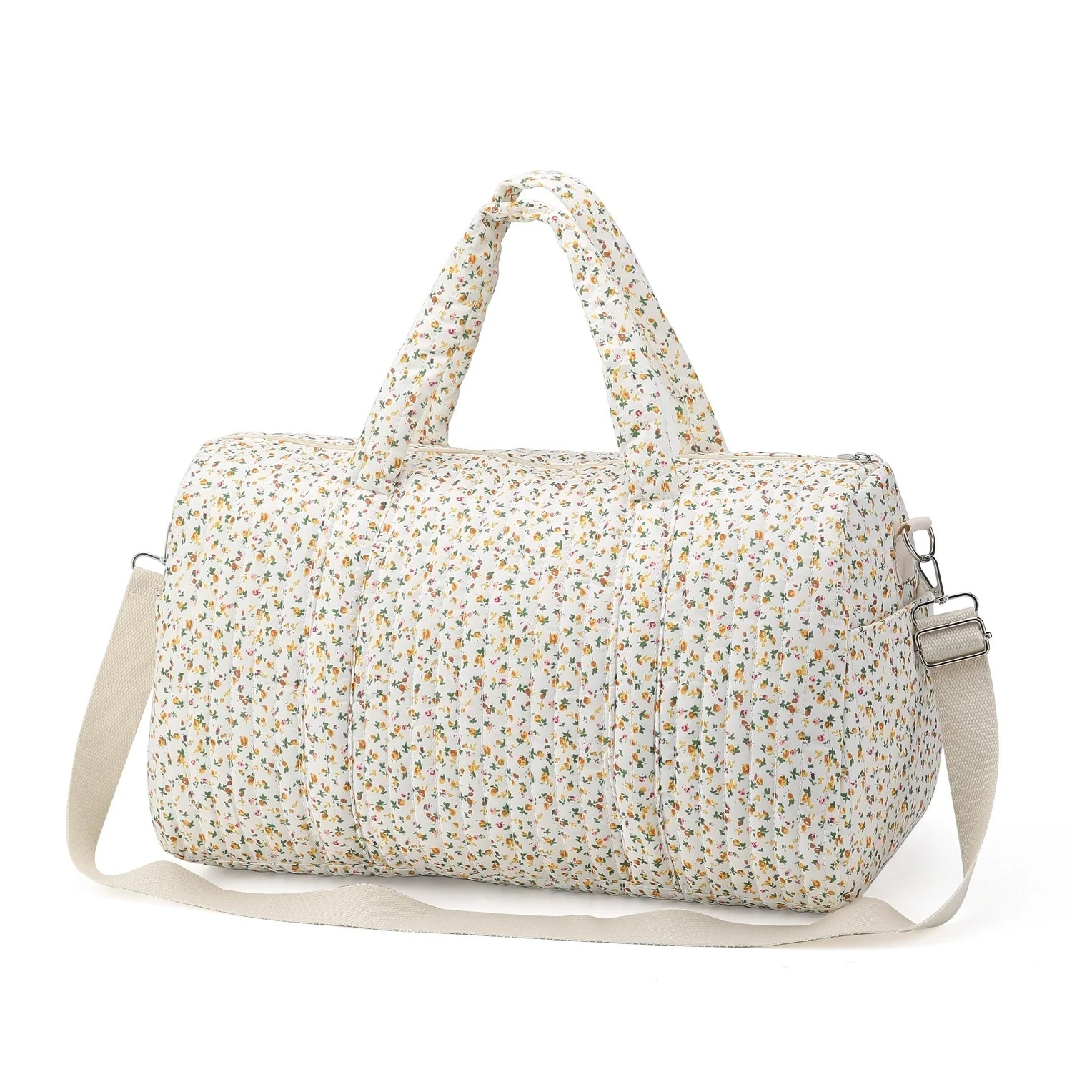 Large Capacity Mommy Bag Travel Tote Bag for Women Baby Diaper Bag Floral Print Multifunctional Crossbody Bag