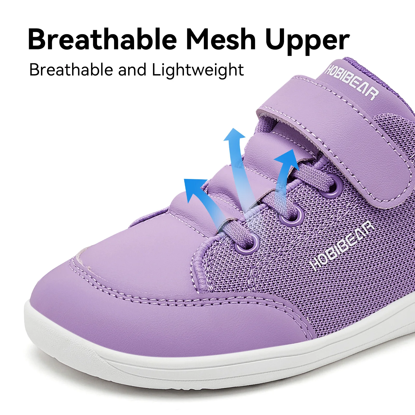 HOBIBEAR Mesh Barefoot Shoes Boys Girls Wide Toe Sneaker Zero Drop Walking Shoes(Toddler Little Big Kid)