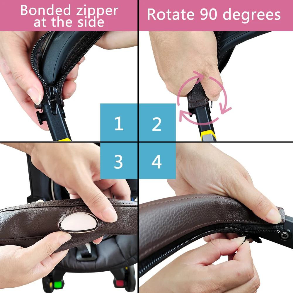 Stroller Accessories Handle Cover for Donna/Doona Pram Armrest Pu Protective Case Cover Leather Covers