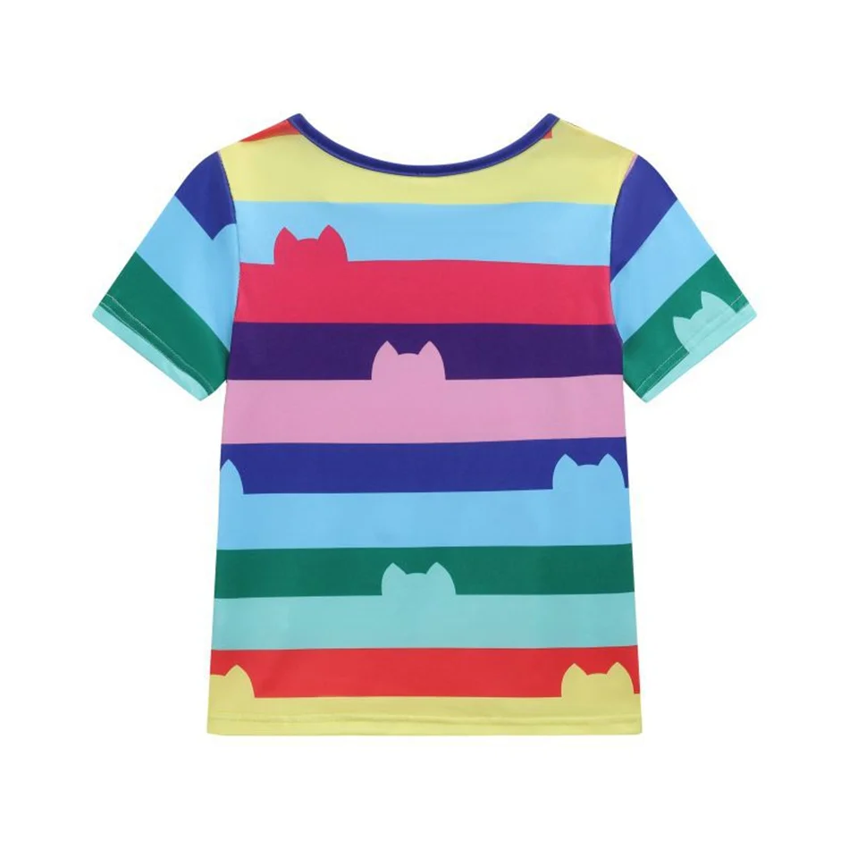 Kids Gabby Doll House Cosplay Stripe T-shirt Rainbow Skirt Bag Sets Girls Carnival Birthday Party Clothing Children Fancy Suits
