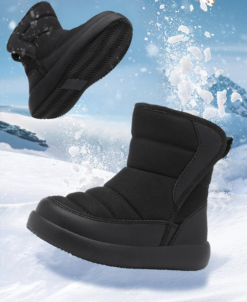 Winter Children's Snow Boots Shoes Plush Anti-Slip Casual Waterproof Thicken For Boys Girls Cotton Outdoor Kids Sneakers