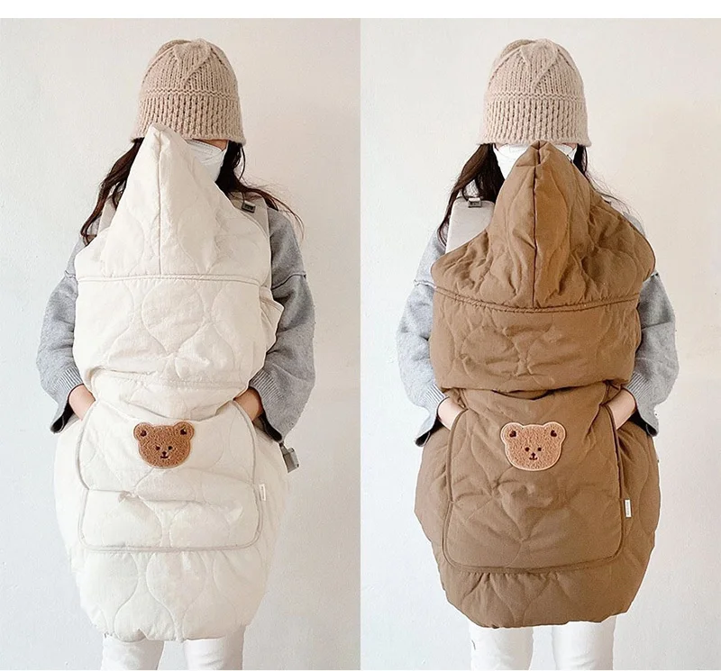 Hooded Blanket for Baby Stroller Newborn Swaddle Wrap Warm Baby Carrier Sling Cover Infant Cloak Cape Sleeping Quilt 80*85cm