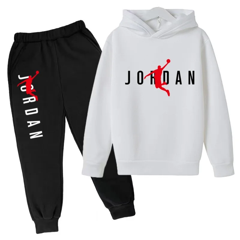 Kids Hoodie Basketball Letters Pullover 3-12Yrs Coat Sweatshirt+Pants Boy Girl Toddler Jogging Clothes Leisure Fashion Brand Set