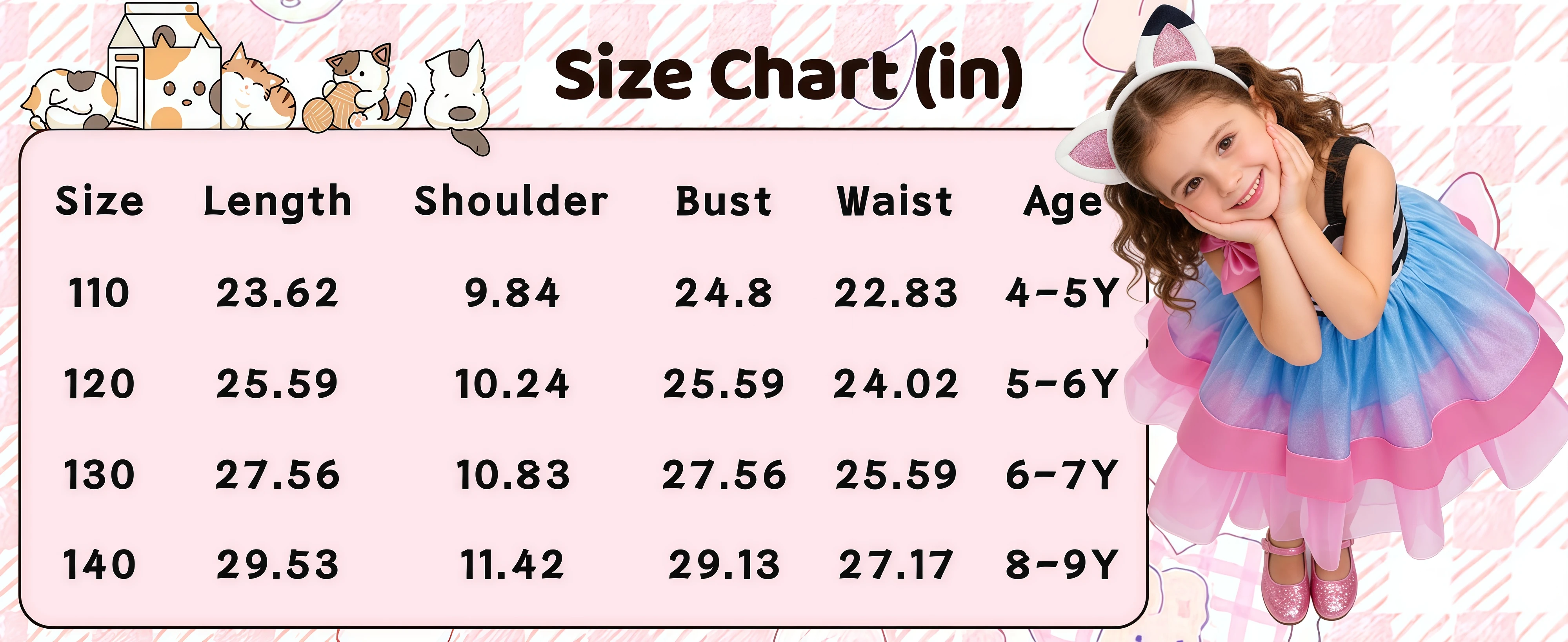 Summer Girls Cartoon Cosplay Costume Cats Striped Print Tops Pants For Kids Halloween Birthday Party Carnival Dress Up Outfits