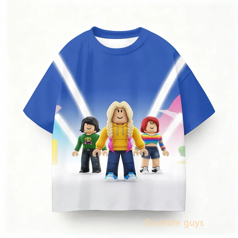 2026 New Roblox Game 3D Print Children T Shirts role play Cartoon T-shirts Boy Girls Casual Short Sleeves Tops Summer Kids Wear