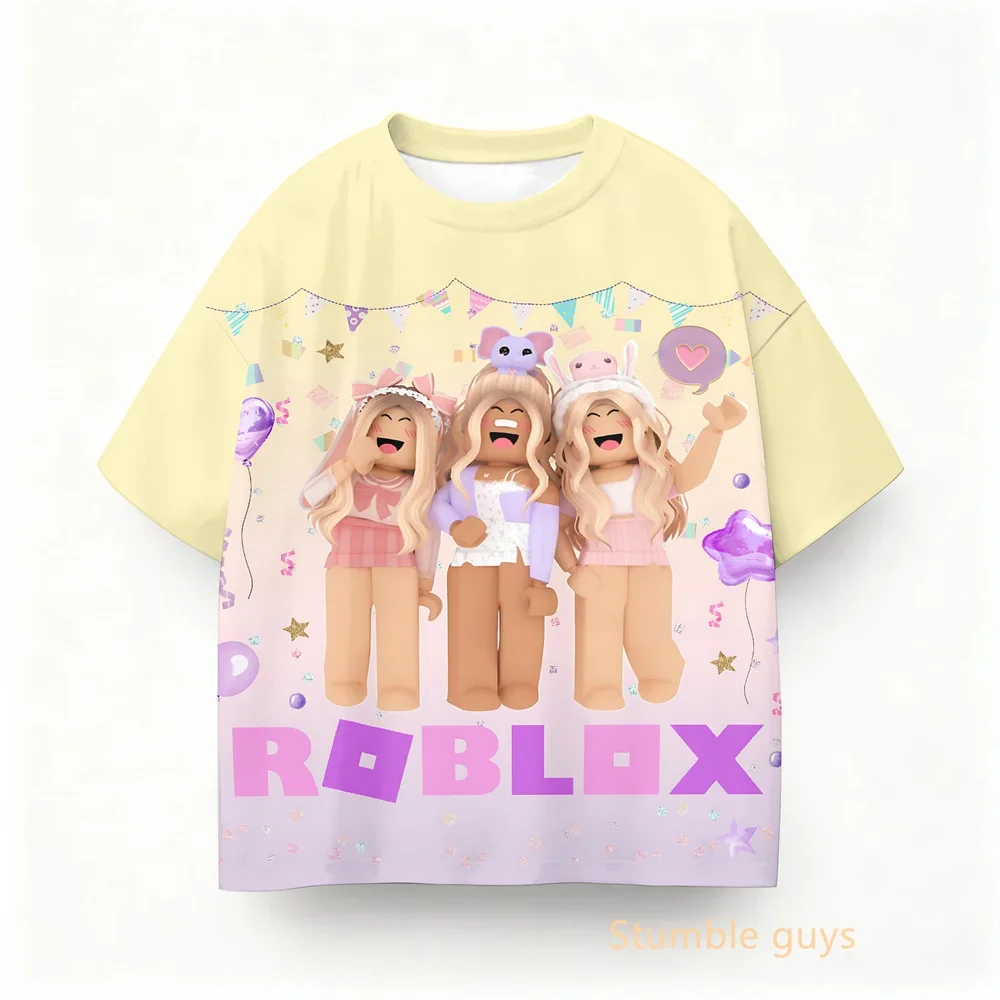 2026 New Roblox Game 3D Print Children T Shirts role play Cartoon T-shirts Boy Girls Casual Short Sleeves Tops Summer Kids Wear
