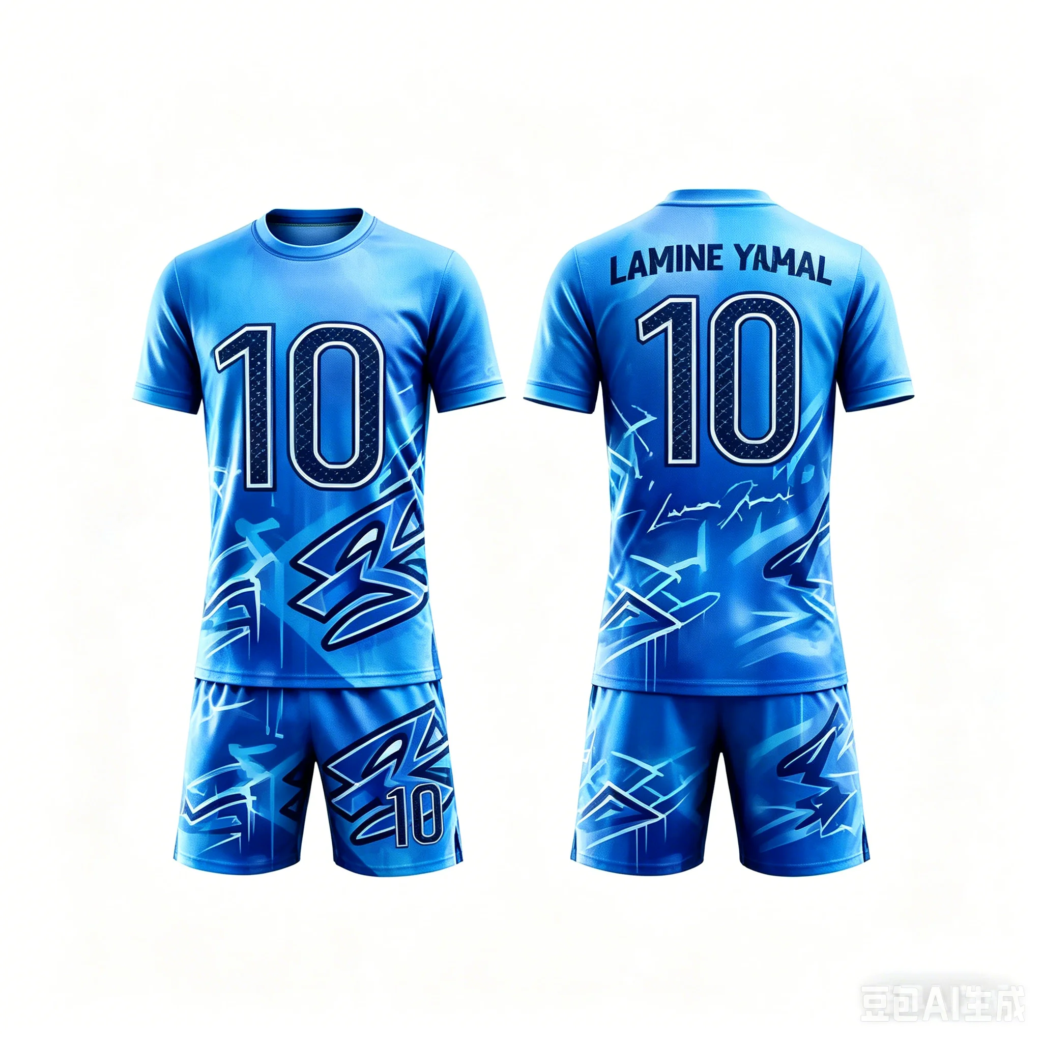 New summer style Yamal #10 soccer jersey and shorts set quick drying andloose fitting children's training clothes