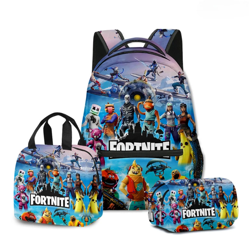 New Fortnite Game Backpack Anime Schoolbag Student Shcool Bags Supplies Cosplay Pencil Bag Kawaii Lunch Bag Birthday Gift