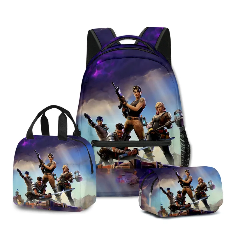 New Fortnite Game Backpack Anime Schoolbag Student Shcool Bags Supplies Cosplay Pencil Bag Kawaii Lunch Bag Birthday Gift