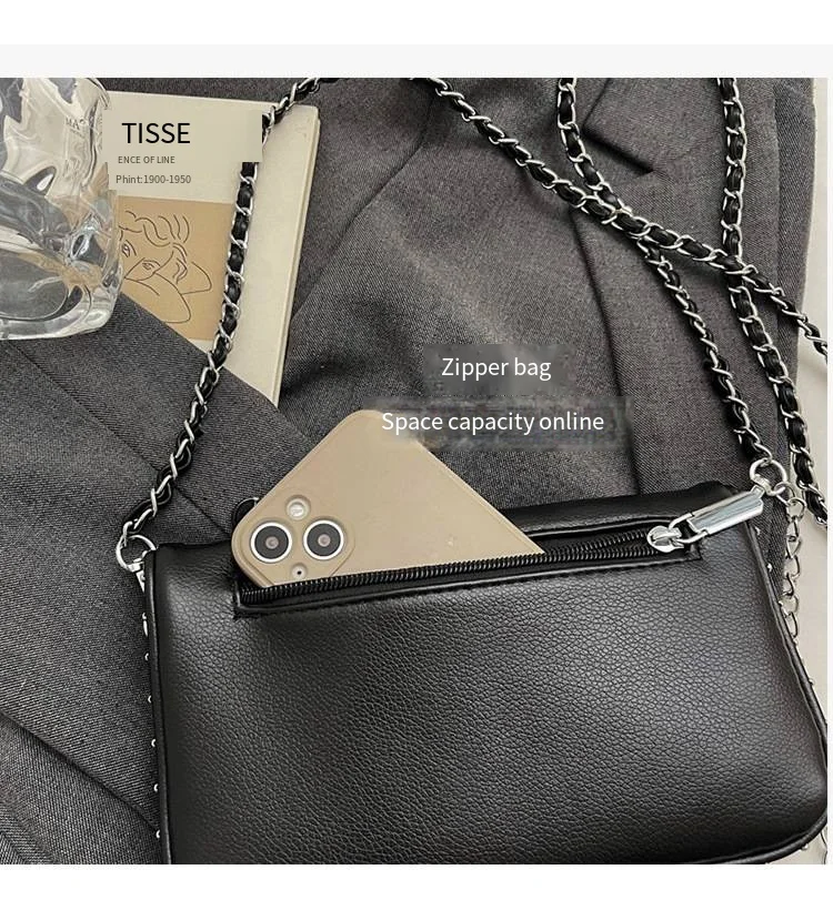 2026 New French-style Diamond-Inlaid Wing Envelope Bag - Fashionable and Versatile ZV Bag - Classic Retro Single Shoulder Crossb