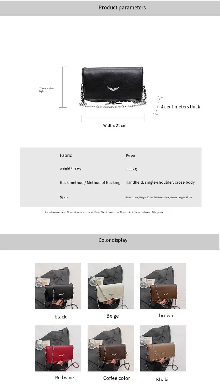 2026 New French-style Diamond-Inlaid Wing Envelope Bag - Fashionable and Versatile ZV Bag - Classic Retro Single Shoulder Crossb