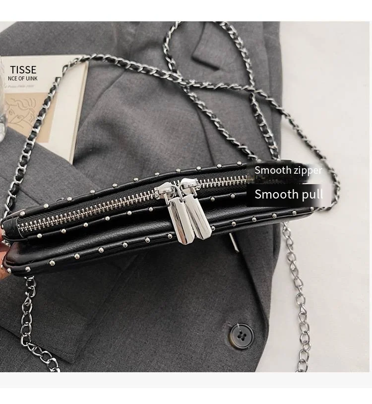 2026 New French-style Diamond-Inlaid Wing Envelope Bag - Fashionable and Versatile ZV Bag - Classic Retro Single Shoulder Crossb