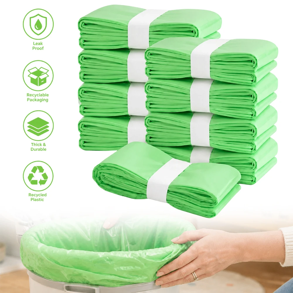 9 Pack Green Diaper Pail Refill Bags 7M Lemon Scent Odor Block Thick Leakproof Recycled Plastic Compatible with Litter Genie Diaper Genie Munchkin Angelcare Tommee Tippee Nursery Baby Waste Disposal Refill Film