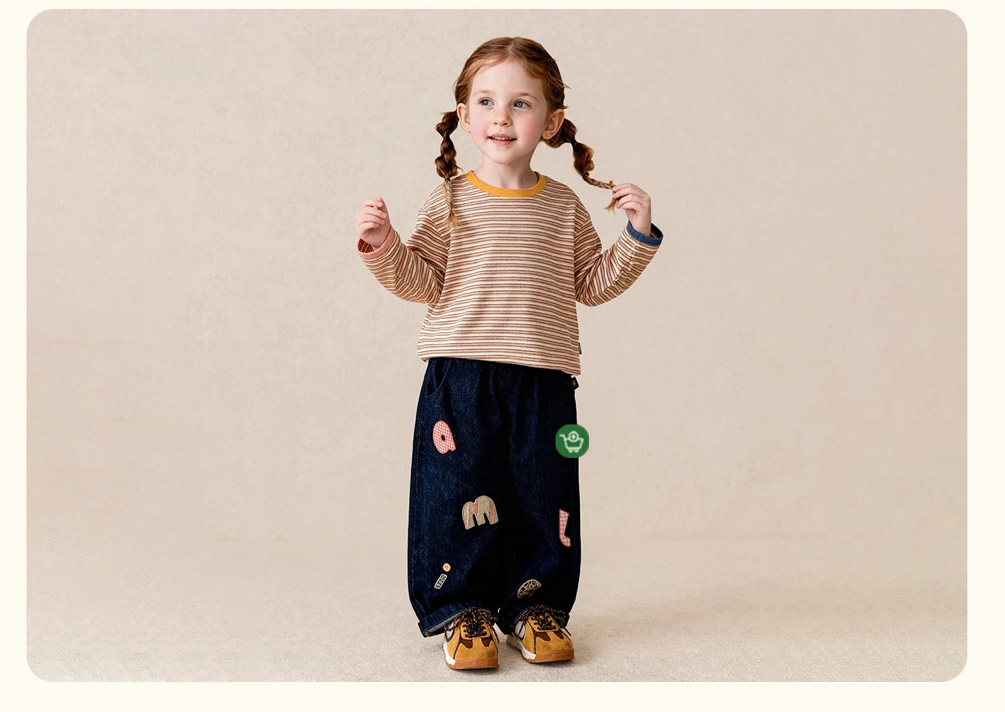 Amila 2026 Autumn New Kids T Shirt Retro Colorful Stripe Two Tone Long Sleeve Base Layer Fashion Casual Soft Comfortable Top