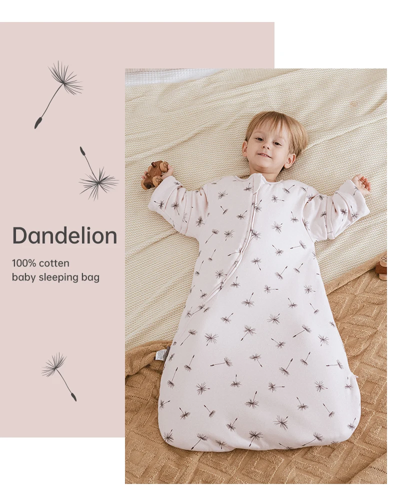 Sleeping Bag For Babies 0-24Months Thicker Winter Sleep Sack Removable Sleeves Kids Anti-Kick Prevent Cold Baby Blanket 3.5Tog