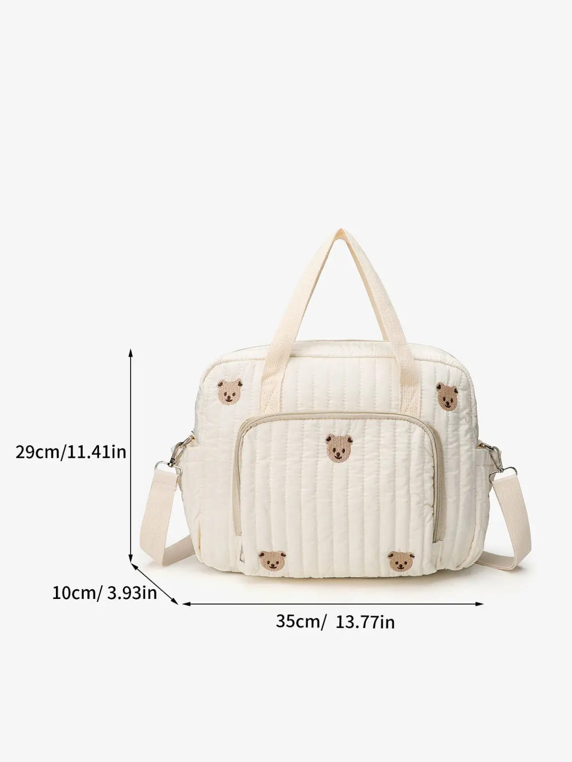 Korea Style Newborn Baby Care Diaper Bag Mummy Shoulder Bag Embroidery Quilted Stroller Diaper Storage Organizer Large Handbags