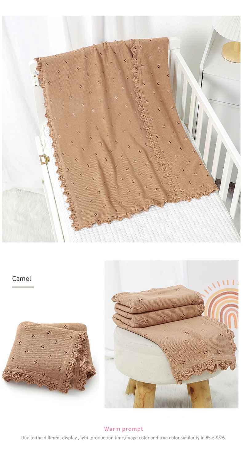 Baby Blankets Knit Newborn Girls Boys Stroller Bedding Quilts Covers 90*70cm Fashion Solid Plaid Super Soft Infant Swaddle Wrap