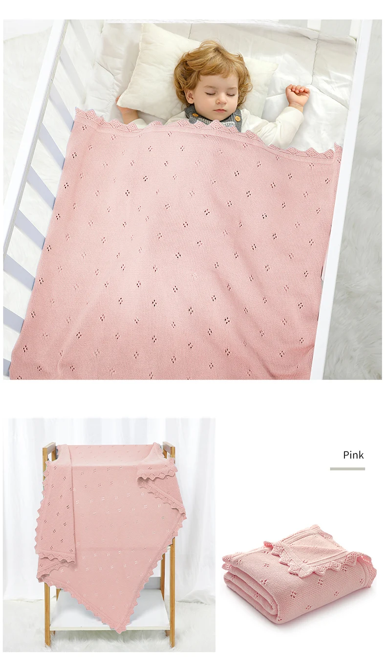 Baby Blankets Knit Newborn Girls Boys Stroller Bedding Quilts Covers 90*70cm Fashion Solid Plaid Super Soft Infant Swaddle Wrap