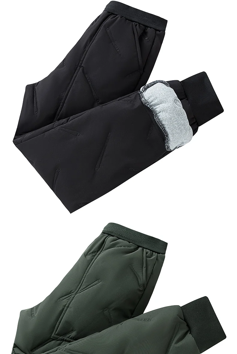 Dubbped Boys Girls Winter Pants Waterproof Cotton Padded Thick Warm Trousers Ski Pants Elastic Kids Fleece Pant Thick Clothes