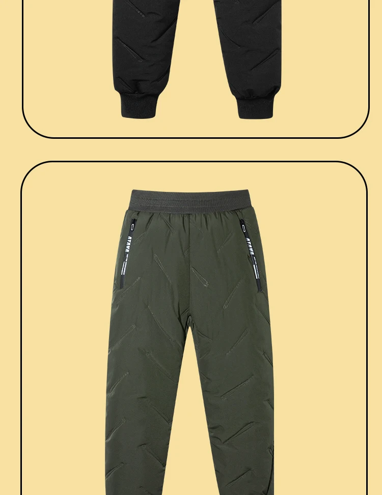 Dubbped Boys Girls Winter Pants Waterproof Cotton Padded Thick Warm Trousers Ski Pants Elastic Kids Fleece Pant Thick Clothes