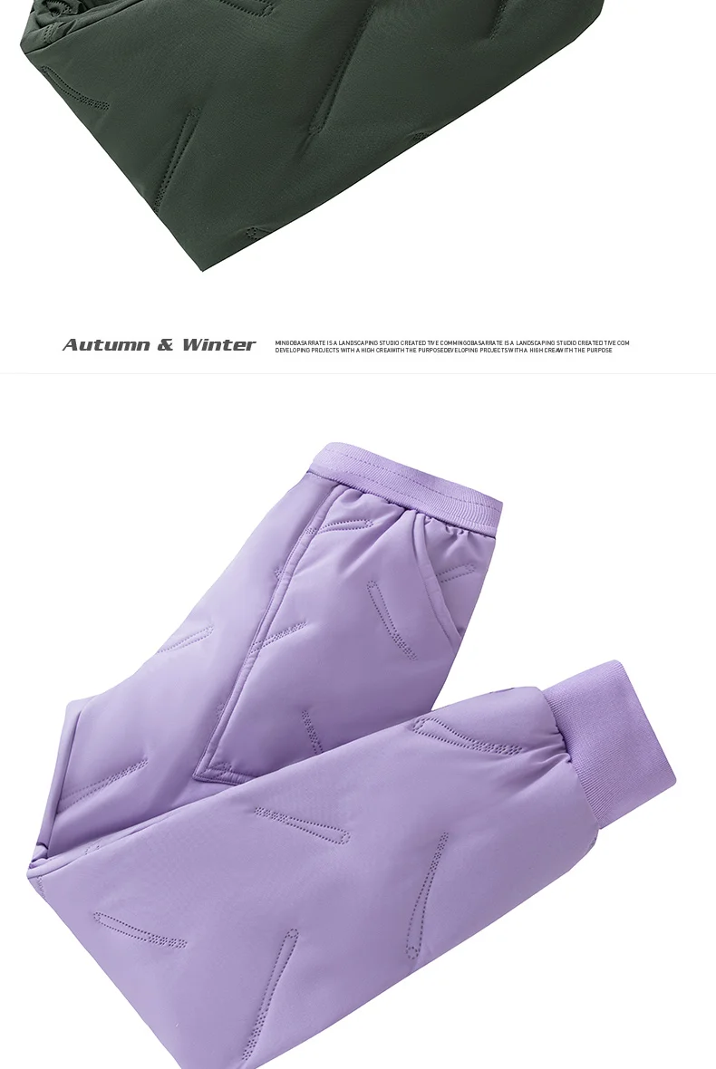 Dubbped Boys Girls Winter Pants Waterproof Cotton Padded Thick Warm Trousers Ski Pants Elastic Kids Fleece Pant Thick Clothes