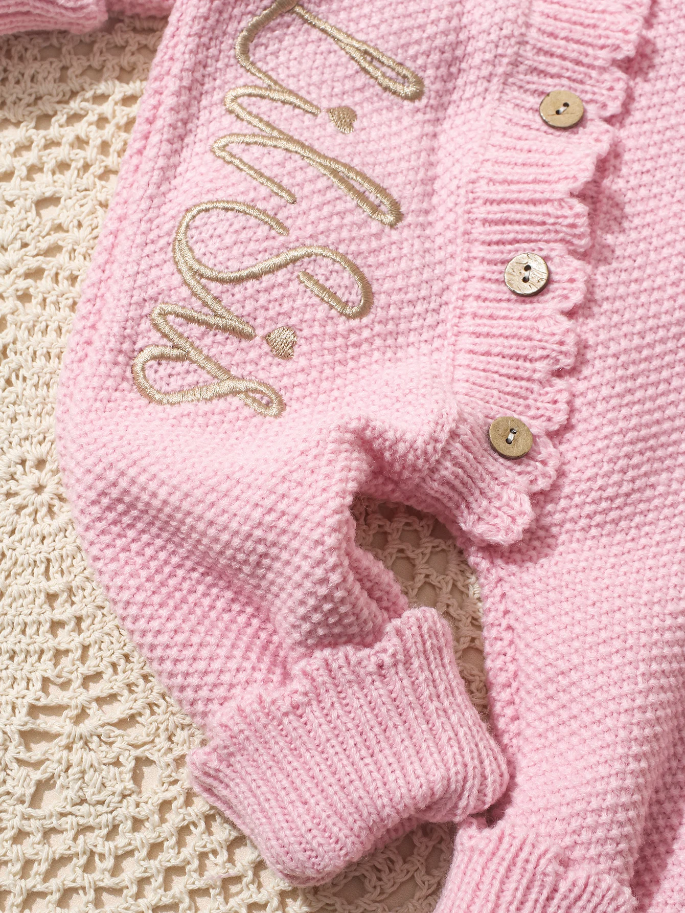 Ylsteed 2Pcs Newborn Knitted Outfit With Bow Headband, Welcome Embroidered Baby Romper For Photo Shoot & Daily Wear 0-3M