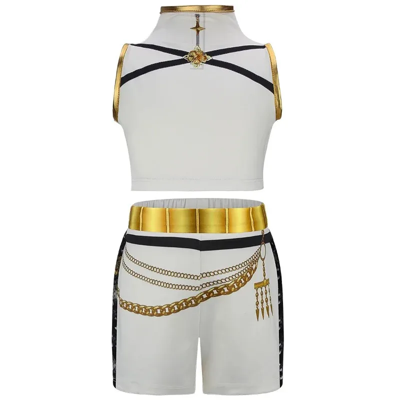 3Pcs Set Girls Korean Style Pop Singer Band Uniform Cosplay Outfit Coat+Vest+Pants Hip Hop Dress up Dancing Performance Costume