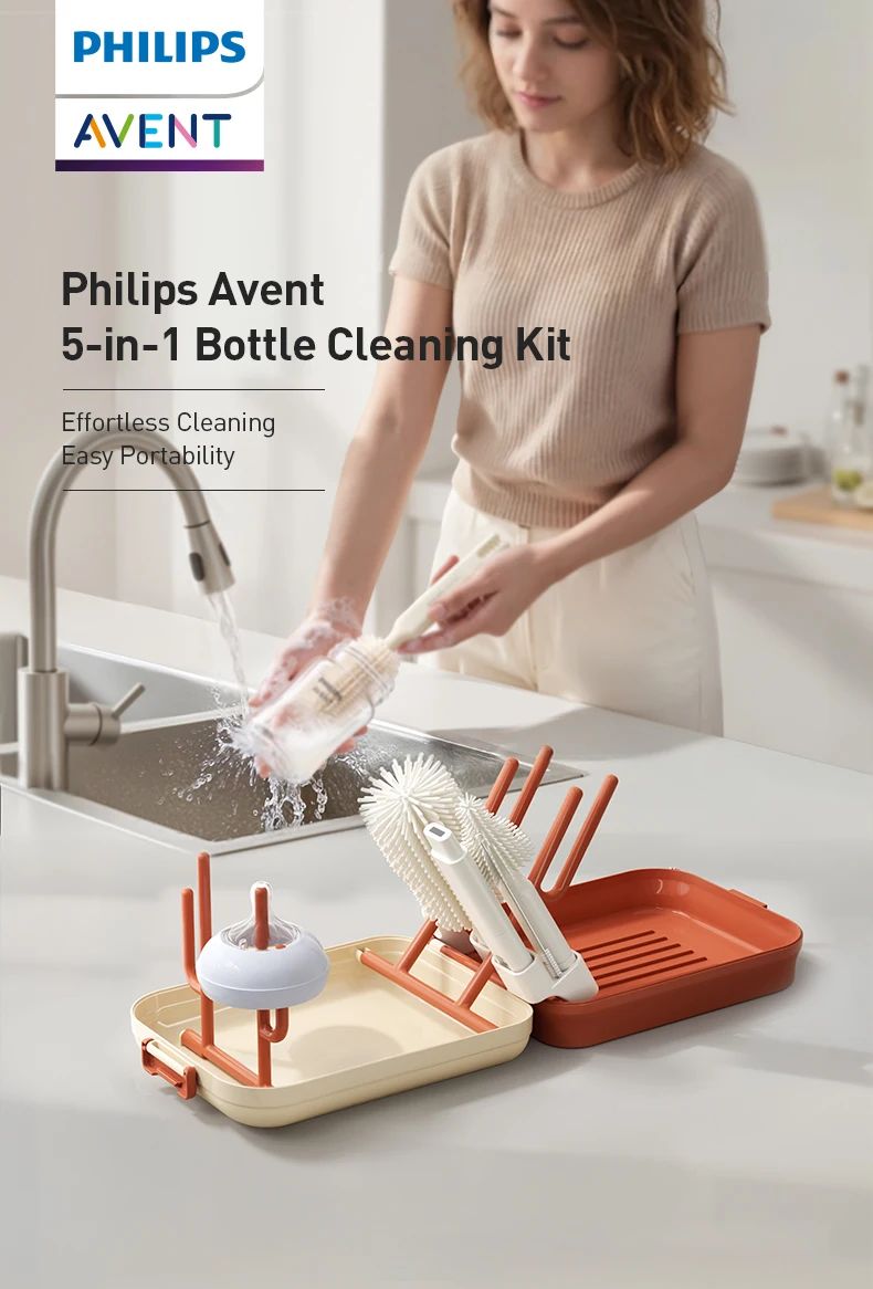 Philips Avent Baby Bottle Brush Bottle Cleaning Travel Set 7 In 1
