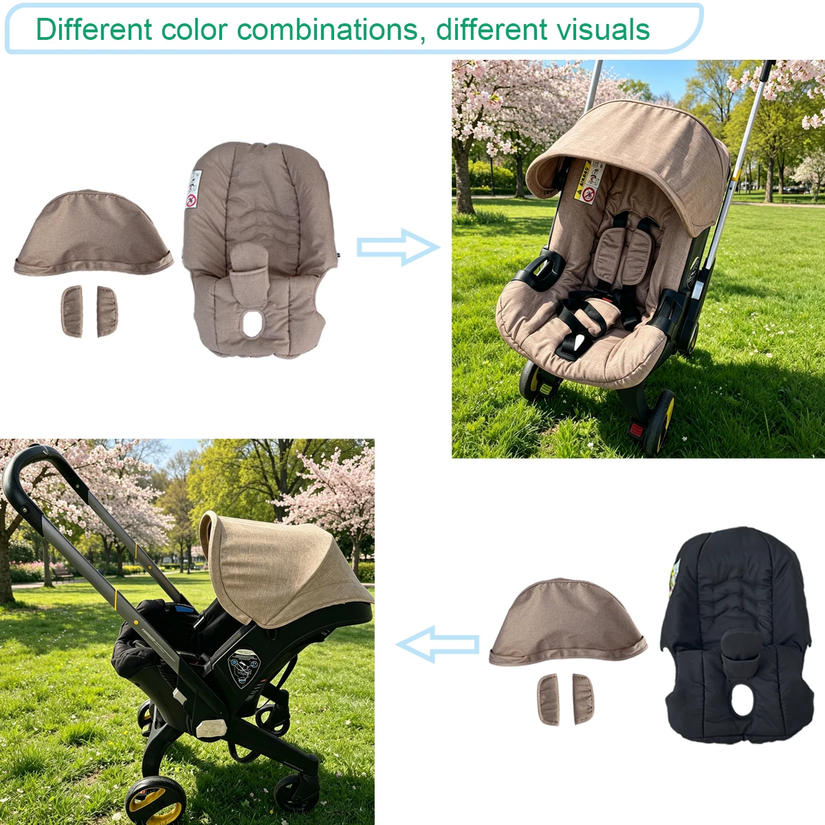 COLU KID Seat Cushion Or Canopy For Doona+ Car Seat And Strollers, Multiple Colored Change Kit , Colourful Choice