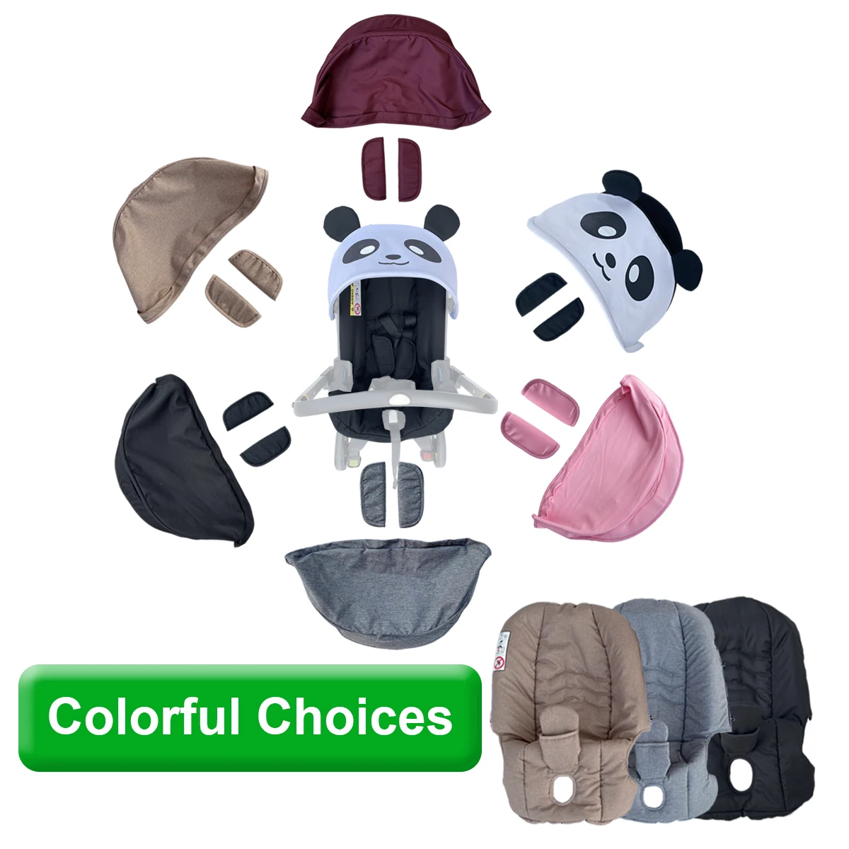 COLU KID Seat Cushion Or Canopy For Doona+ Car Seat And Strollers, Multiple Colored Change Kit , Colourful Choice