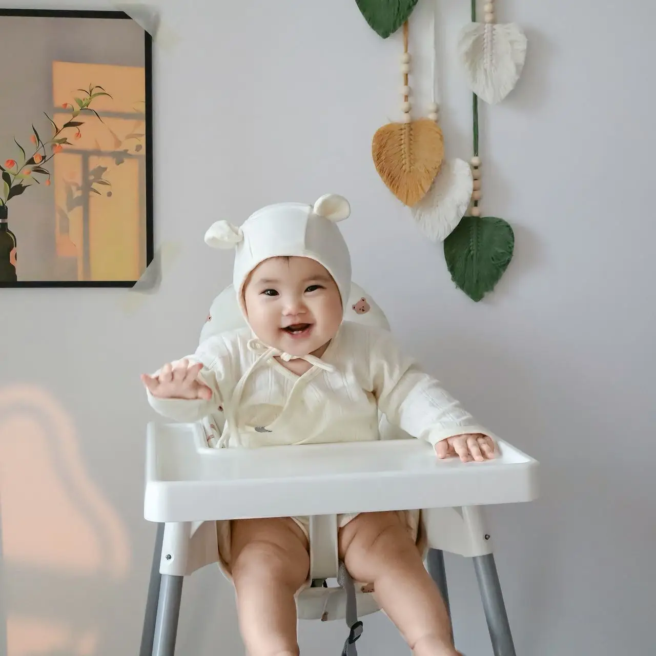 1PCS Bear Dinosaur Washable Foldable Baby Highchair Cover Antilop Chair Cushion Seat Covers Soft Cushion for Baby Feeding