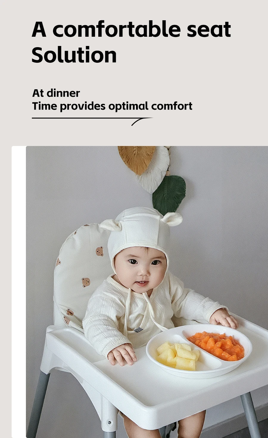 1PCS Bear Dinosaur Washable Foldable Baby Highchair Cover Antilop Chair Cushion Seat Covers Soft Cushion for Baby Feeding