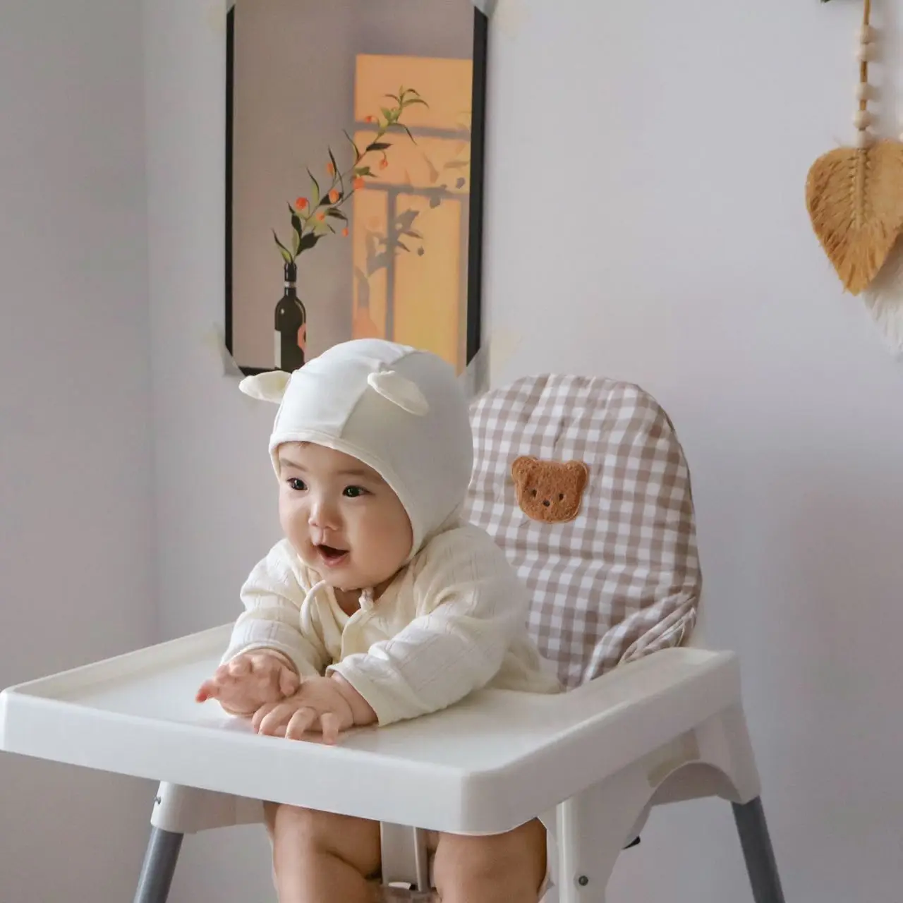 1PCS Bear Dinosaur Washable Foldable Baby Highchair Cover Antilop Chair Cushion Seat Covers Soft Cushion for Baby Feeding